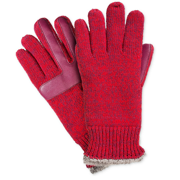 ISOTONER Red Marled Knit smartDRI smarTouch Tech Women's Gloves One Size - Picture 1 of 1